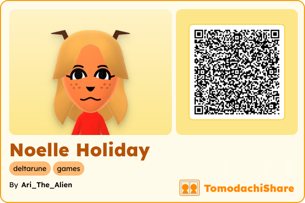 Noelle Holiday, a female Mii  with tags: deltarune, games