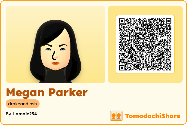 Megan Parker, a female Mii  with tags: drakeandjosh