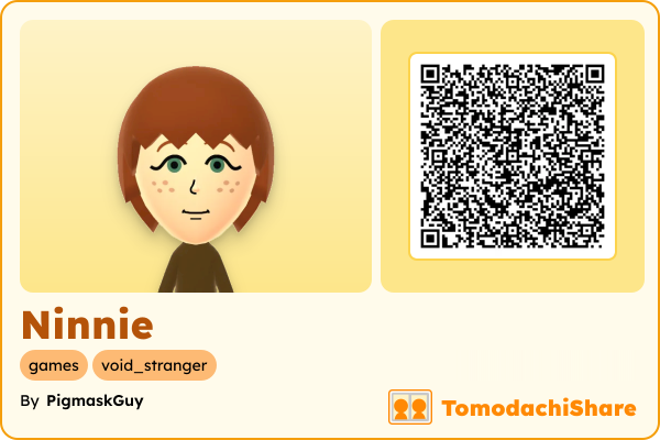 Ninnie, a female Mii  with tags: games, void_stranger