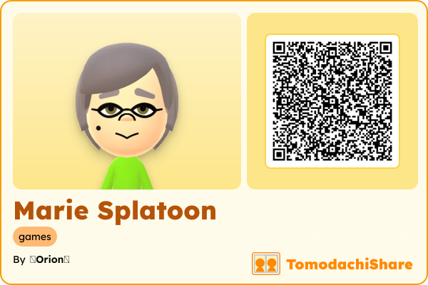Marie Splatoon, a female Mii  with tags: games