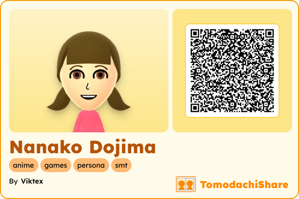 Nanako Dojima, a female Mii  with tags: anime, games, persona, smt