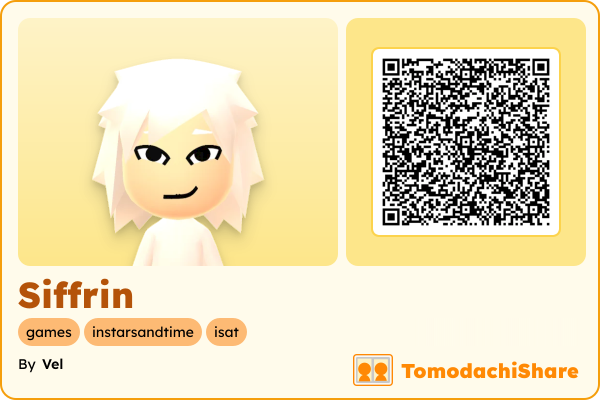Siffrin, a male Mii  with tags: games, instarsandtime, isat