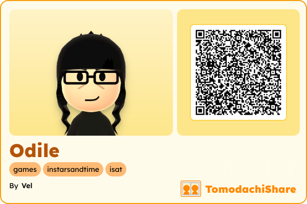 Odile, a female Mii  with tags: games, instarsandtime, isat