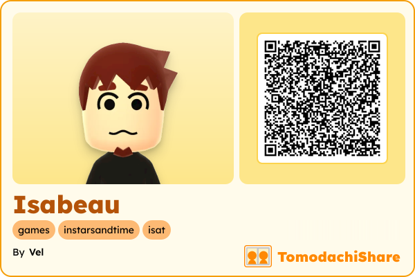 Isabeau, a male Mii  with tags: games, instarsandtime, isat
