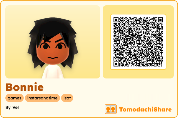 Bonnie, a male Mii  with tags: games, instarsandtime, isat