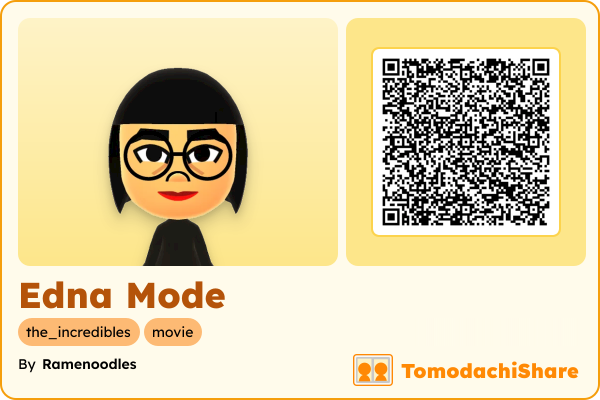 Edna Mode, a female Mii  with tags: the_incredibles, movie