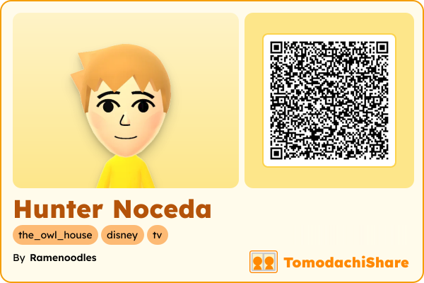 Hunter Noceda, a male Mii  with tags: the_owl_house, disney, tv