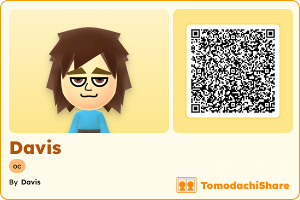 Davis, a male Mii  with tags: oc