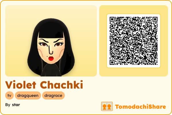 Violet Chachki, a female Mii  with tags: tv, dragqueen, dragrace