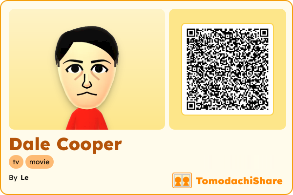Dale Cooper, a male Mii  with tags: tv, movie