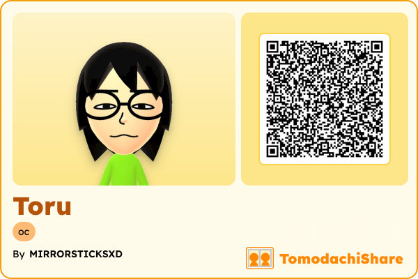 Toru, a male Mii  with tags: oc