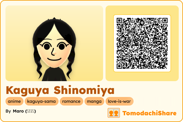 Kaguya Shinomiya, a female Mii  with tags: anime, kaguya-sama, romance, manga, love-is-war