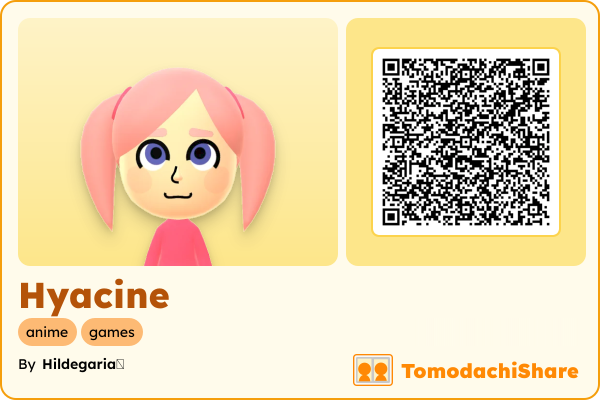 Hyacine, a female Mii  with tags: anime, games