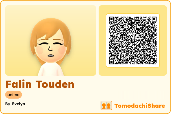 Falin Touden, a female Mii  with tags: anime
