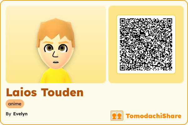Laios Touden, a male Mii  with tags: anime