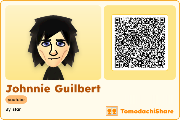 Johnnie Guilbert, a male Mii  with tags: youtube