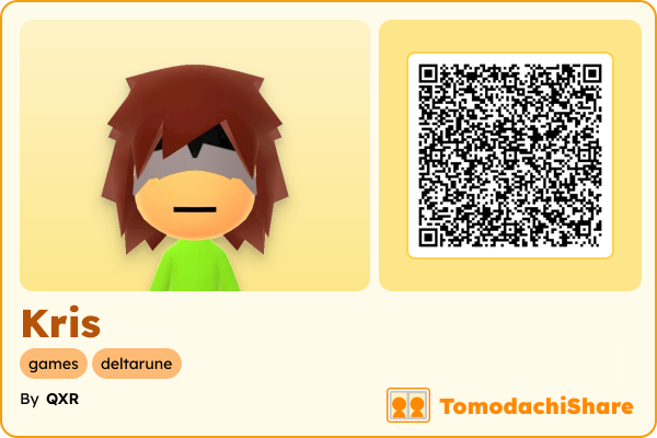 Kris, a male Mii  with tags: games, deltarune