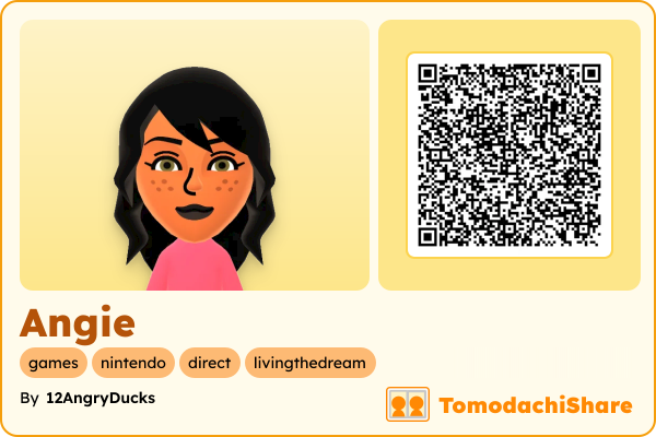 Angie, a female Mii  with tags: games, nintendo, direct, livingthedream
