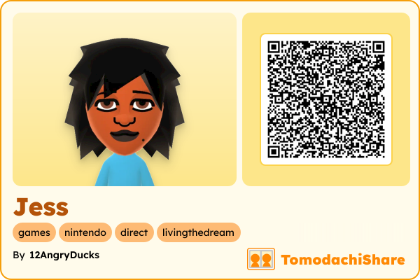 Jess, a female Mii  with tags: games, nintendo, direct, livingthedream