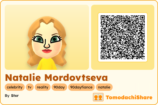 Natalie Mordovtseva, a female Mii  with tags: celebrity, tv, reality, 90day, 90dayfiance, natalie