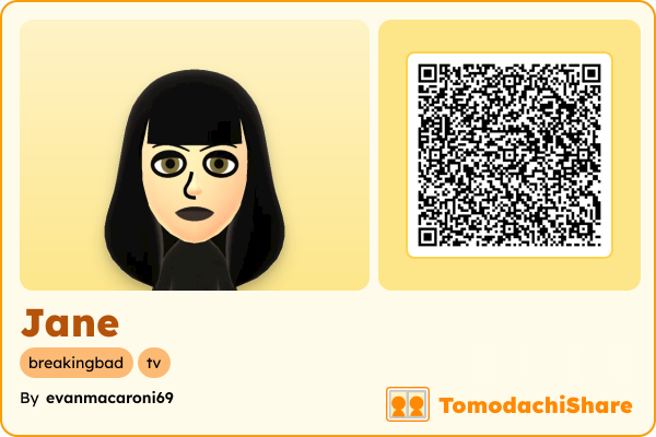 Jane, a female Mii  with tags: breakingbad, tv
