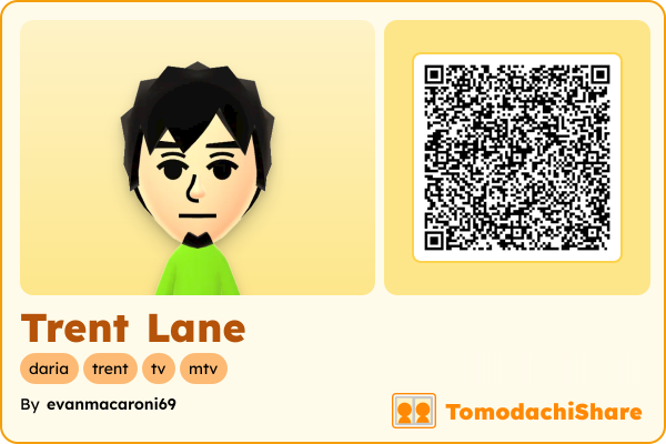 Trent Lane, a male Mii  with tags: daria, trent, tv, mtv