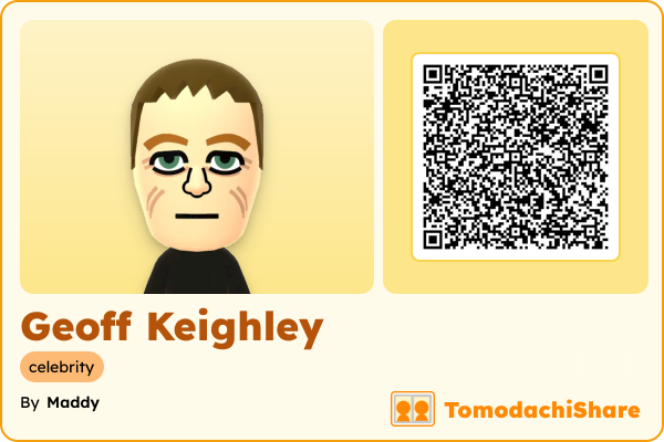 Geoff Keighley, a male Mii  with tags: celebrity
