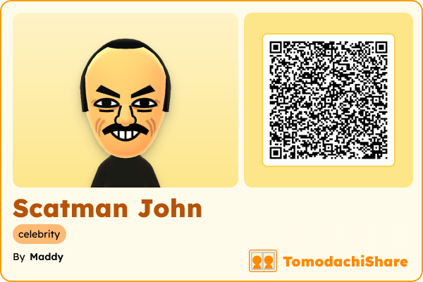 Scatman John, a male Mii  with tags: celebrity