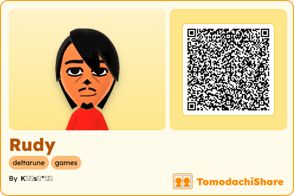 Rudy, a male Mii  with tags: deltarune, games