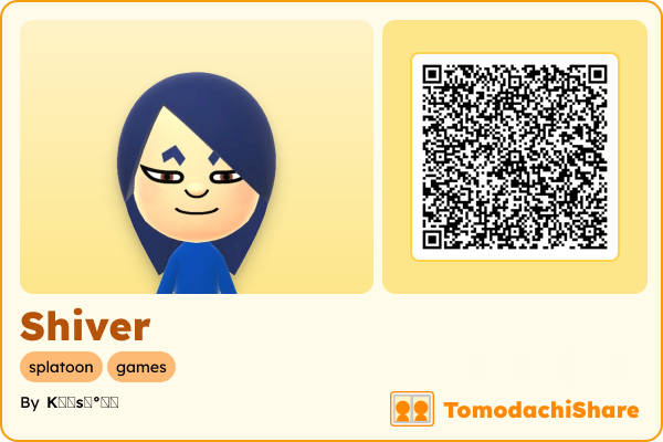 Shiver, a female Mii  with tags: splatoon, games