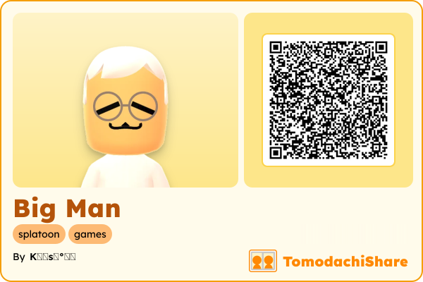 Big Man, a male Mii  with tags: splatoon, games