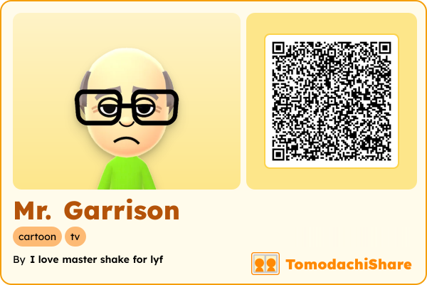 Mr. Garrison, a female Mii  with tags: cartoon, tv