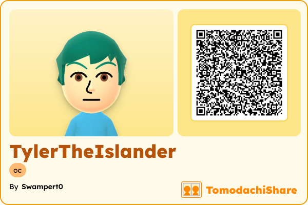 TylerTheIslander, a male Mii  with tags: oc