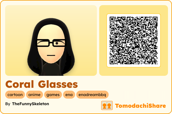 Coral Glasses, a female Mii  with tags: cartoon, anime, games, ena, enadreambbq