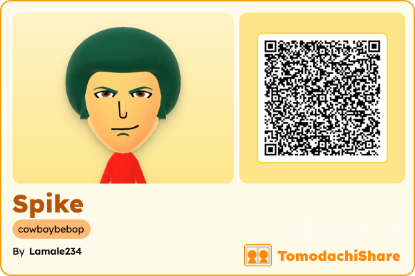 Spike, a male Mii  with tags: cowboybebop