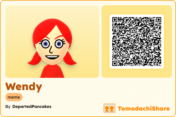 Wendy, a female Mii  with tags: meme
