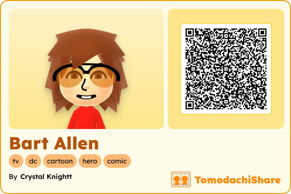 Bart Allen, a male Mii  with tags: tv, dc, cartoon, hero, comic