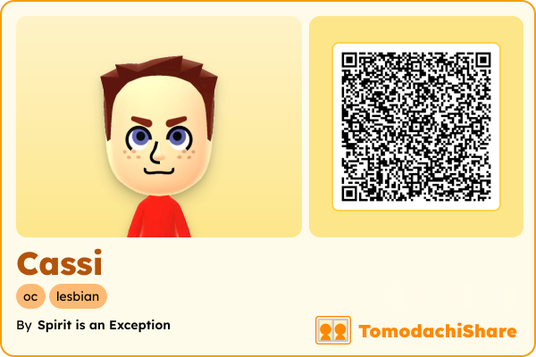 Cassi, a male Mii  with tags: oc, lesbian
