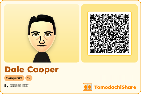Dale Cooper, a male Mii  with tags: twinpeaks, tv