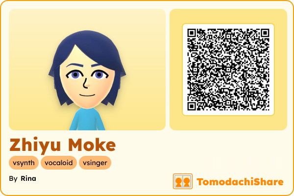 Zhiyu Moke, a male Mii  with tags: vsynth, vocaloid, vsinger