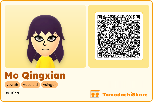 Mo Qingxian, a female Mii  with tags: vsynth, vocaloid, vsinger
