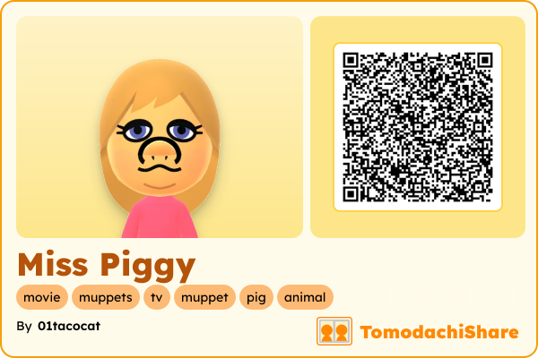 Miss Piggy, a female Mii  with tags: movie, muppets, tv, muppet, pig, animal