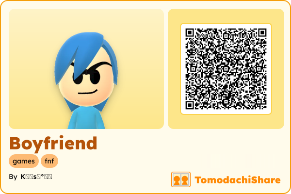 Boyfriend, a male Mii  with tags: games, fnf
