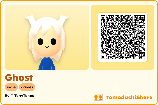 Ghost, a male Mii  with tags: indie, games