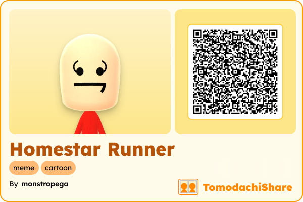 Homestar Runner, a male Mii  with tags: meme, cartoon