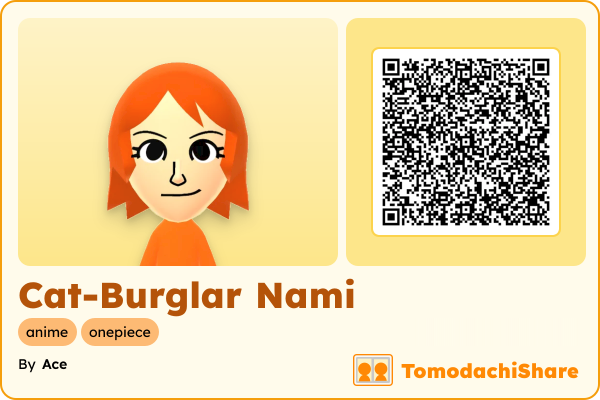 Cat-Burglar Nami, a female Mii  with tags: anime, onepiece