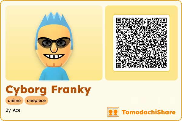 Cyborg Franky, a male Mii  with tags: anime, onepiece