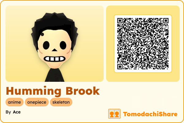 Humming Brook, a male Mii  with tags: anime, onepiece, skeleton