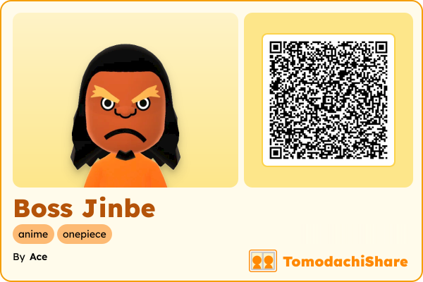Boss Jinbe, a male Mii  with tags: anime, onepiece