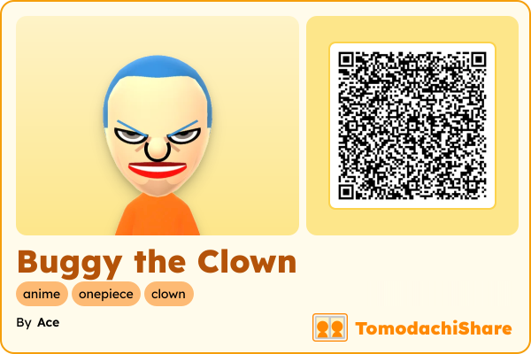 Buggy the Clown, a male Mii  with tags: anime, onepiece, clown